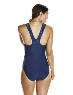 811403C229 Speedo Fit Power Form Pro Swimsuit - 811403C229 Navy/Green