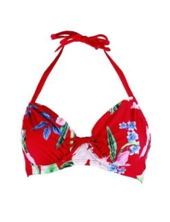 14102 Pour Moi Miami Brights Adjustable Halterneck Bikini Top - 14102 Red