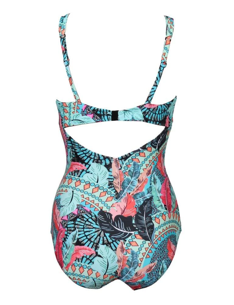 182281 Pour Moi Soleil Control Swimsuit - 182281 Turquoise Multi 3 182281 Pour Moi Soleil Control Swimsuit - 182281 Turquoise Multi - Image 3