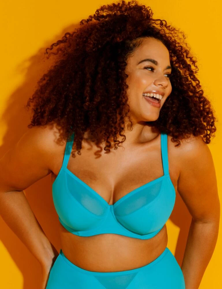 CS001300 Curvy Kate Sheer Class Balcony Bikini Top - CS001300 Turquoise 4 CS001300 Curvy Kate Sheer Class Balcony Bikini Top - CS001300 Turquoise - Image 4