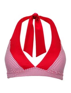 182063 Pour Moi Positano Halterneck Bikini Top - 182063 Red/White