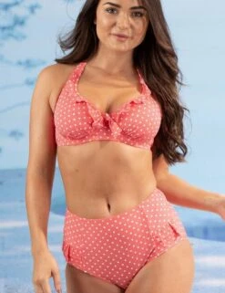 3902 Pour Moi Hot Spots Halterneck Bikini Top - 3902 Coral -FANTASIE Shop 282637 20210510155900