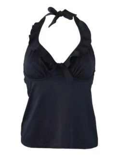15208 Pour Moi Santa Monica Halter Underwired Tankini Top - 15208 Black