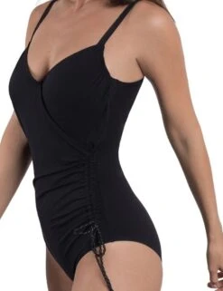 R18215 Maison Lejaby Drape Full Cup Ballerina Swimsuit - R18215 Black