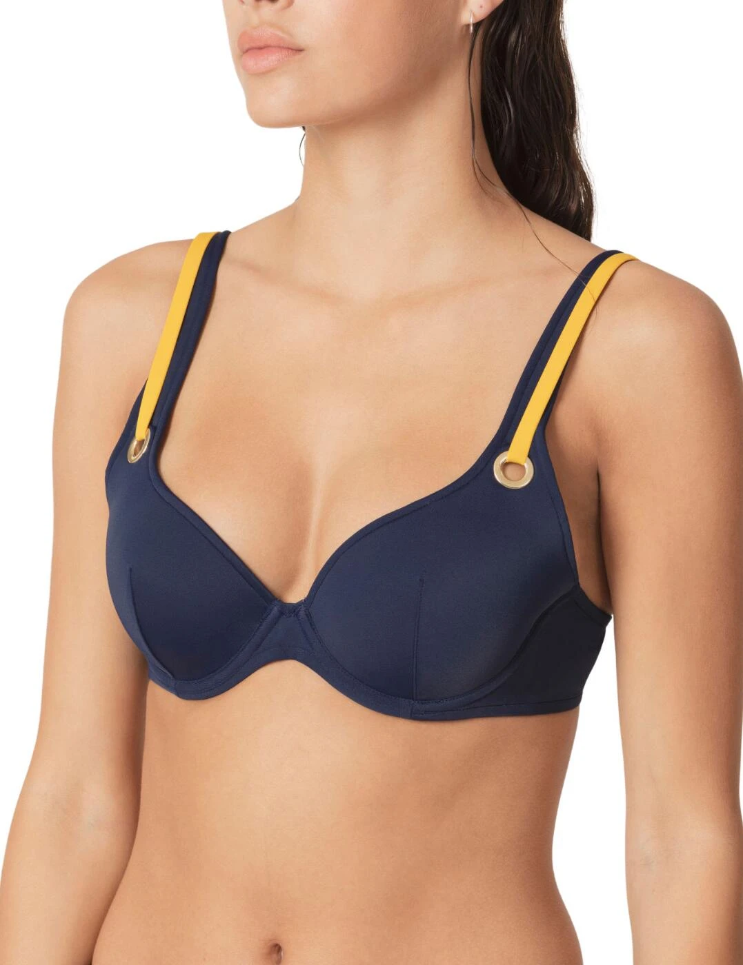 1001516 Marie Jo Claudia Padded Plunge Bikini Top - 1001516 Water Blue 1 1001516 Marie Jo Claudia Padded Plunge Bikini Top - 1001516 Water Blue