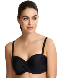 SW1303 Panache Anya Riva Twist Bandeau Bikini Top - SW1303 Black