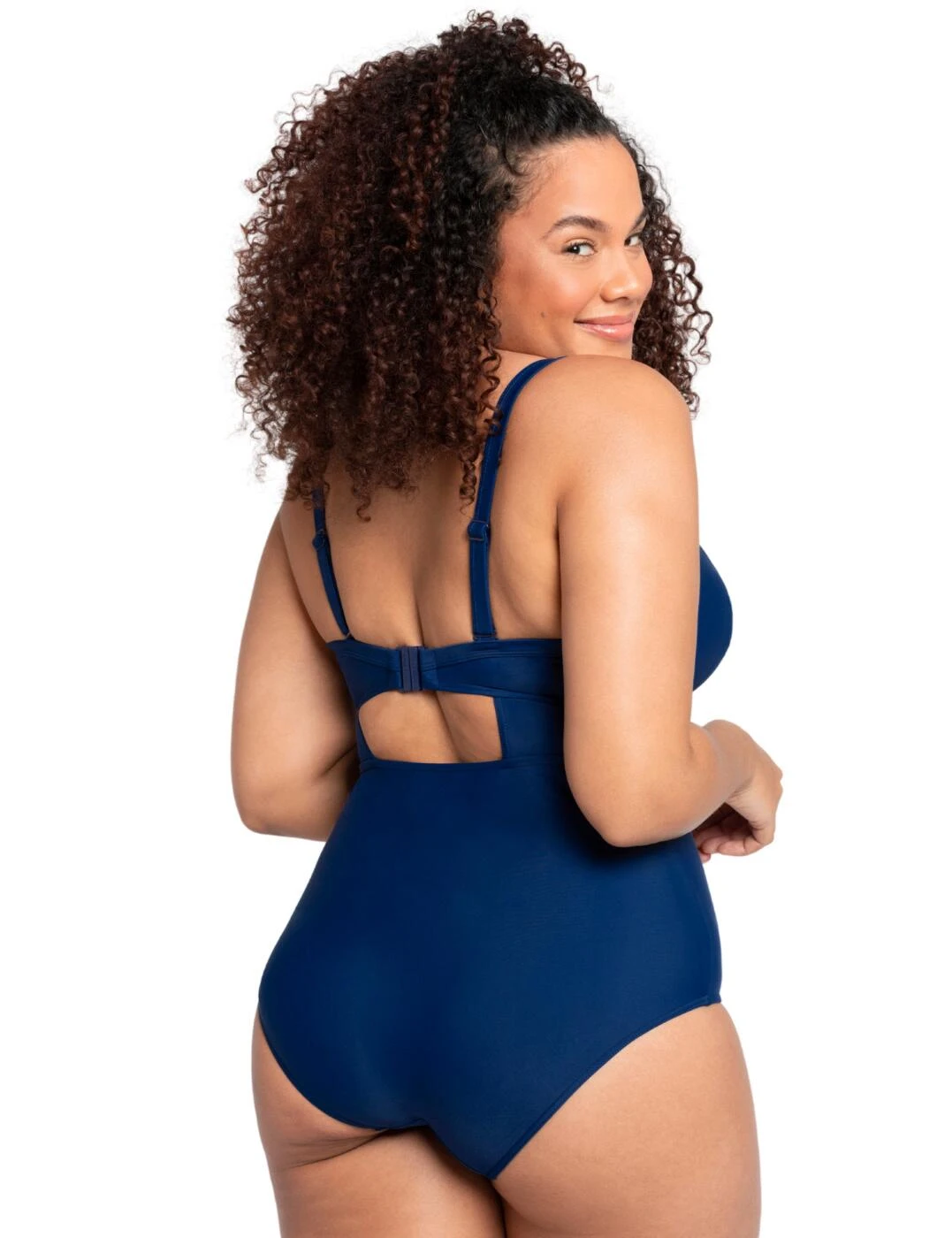 CS019601 Curvy Kate Retro Sun Halterneck Swimsuit - CS019601 Navy 1 CS019601 Curvy Kate Retro Sun Halterneck Swimsuit - CS019601 Navy
