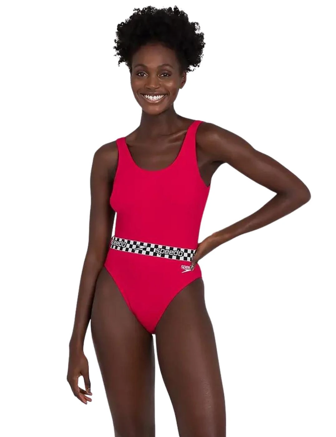 812363F338 Speedo Belted Deep U-back One-piece Swimsuit - 812363F338 Red 1 812363F338 Speedo Belted Deep U-back One-piece Swimsuit - 812363F338 Red