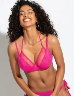 30015 Pour Moi Glamazon Underwired Double Strap Bikini Top - 30015 Hot Pink