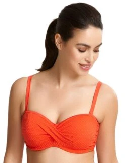 SW1323 Panache Echo Twist Bandeau Bikini Top - SW1323 Orange