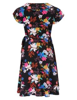 26837 Pour Moi EcoVero Frill Wrap Dress - 26837 Black Tropical -FANTASIE Shop 362587 20230112103800