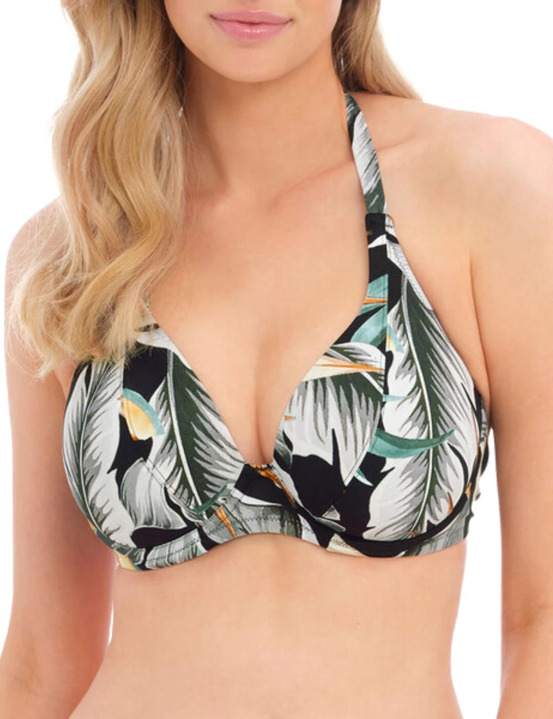 501604 Fantasie Bamboo Grove Halter Bikini Top - 501604 Jet 2 501604 Fantasie Bamboo Grove Halter Bikini Top - 501604 Jet - Image 2