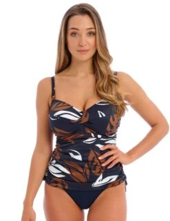 503354 Fantasie Lake Orta Twist Front Tankini Top - 503354 French Navy -FANTASIE Shop 376016 20230420152500