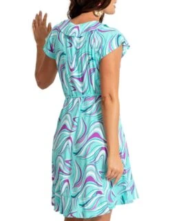 26837 Pour Moi EcoVero Frill Wrap Dress - 26837 Aquaburst -FANTASIE Shop 376886 20230426125700