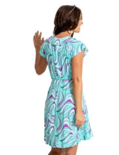 26837 Pour Moi EcoVero Frill Wrap Dress - 26837 Aquaburst