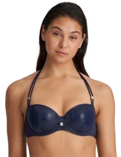 1005519 Marie Jo San Domino Padded Balcony Bikini Top - 1005519 Evening Blue