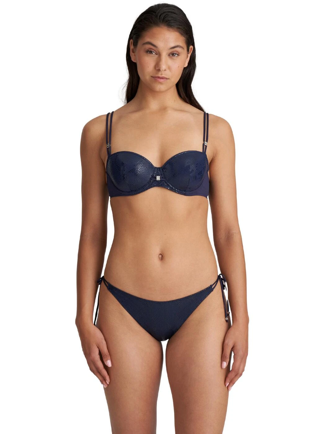 1005519 Marie Jo San Domino Padded Balcony Bikini Top - 1005519 Evening Blue 6 1005519 Marie Jo San Domino Padded Balcony Bikini Top - 1005519 Evening Blue - Image 6