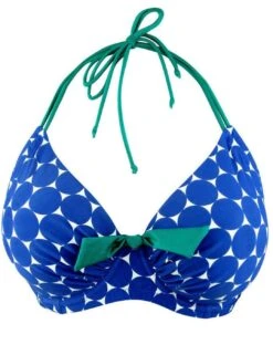 25002 Pour Moi Spot On Halterneck Bikini Top - 25002 Blue Multi Print -FANTASIE Shop 87879 20210317165000